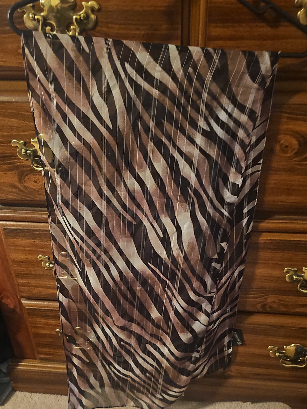 Brown and Black Zebra Print Lightweight Scarf